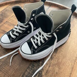 Converse Chuck Taylor Black and White High-Top Platform Sneakers
